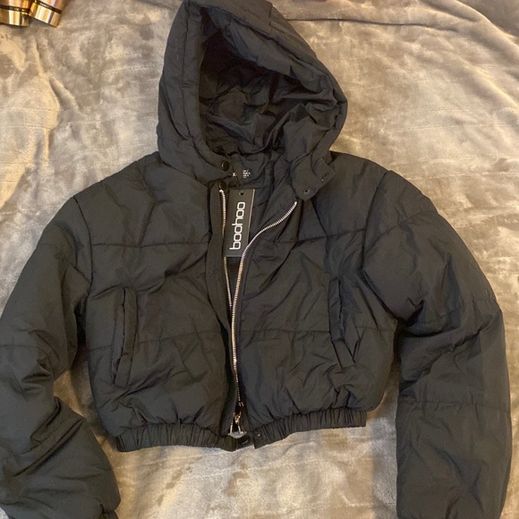 boohoo Cropped Puffer Jacket | Color: Black | Size: 8 | Keyleebby's Closet